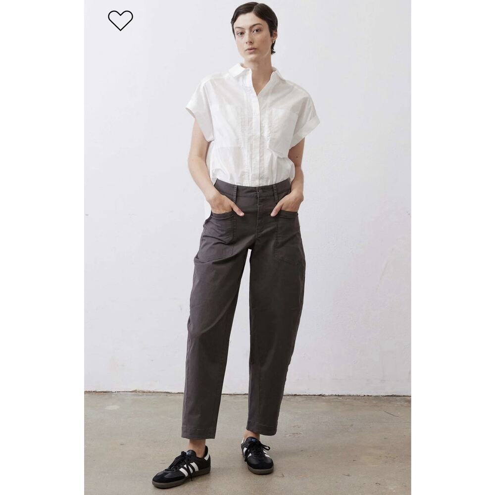 NEW Ruti The Slouchy Soft Twill Pants•12•Midnight Mist Barrel Trouser Pant $259 - Picture 3 of 9